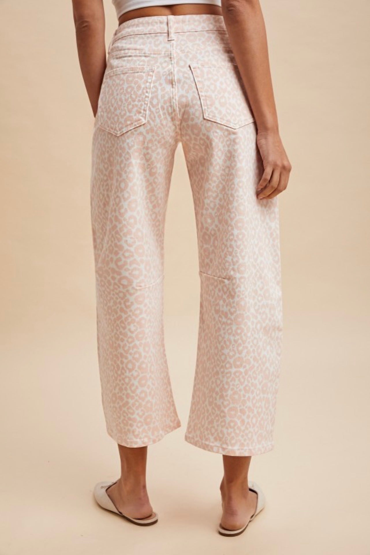Pink leopard print jean