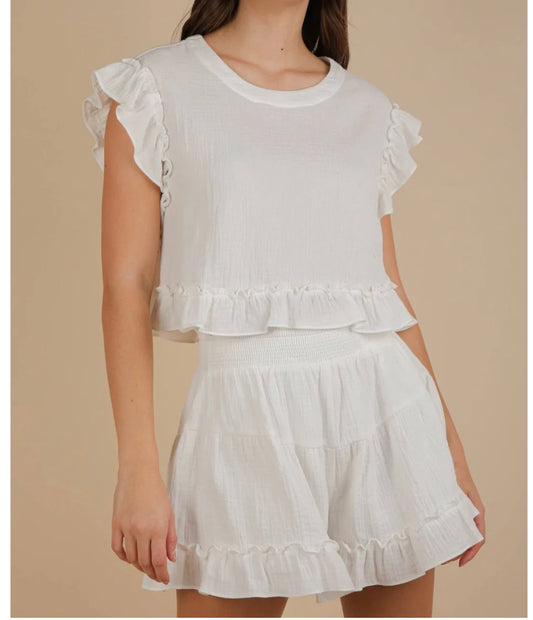 Ruffle short set
