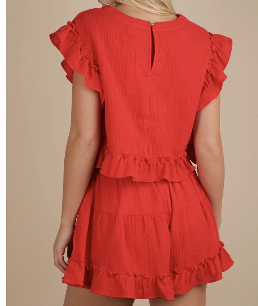 Ruffle short set