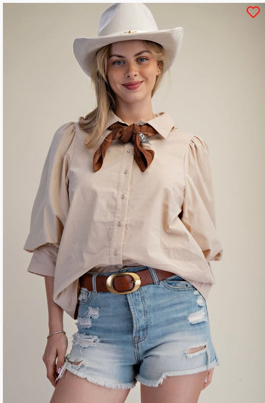 Cotton poplin blouse