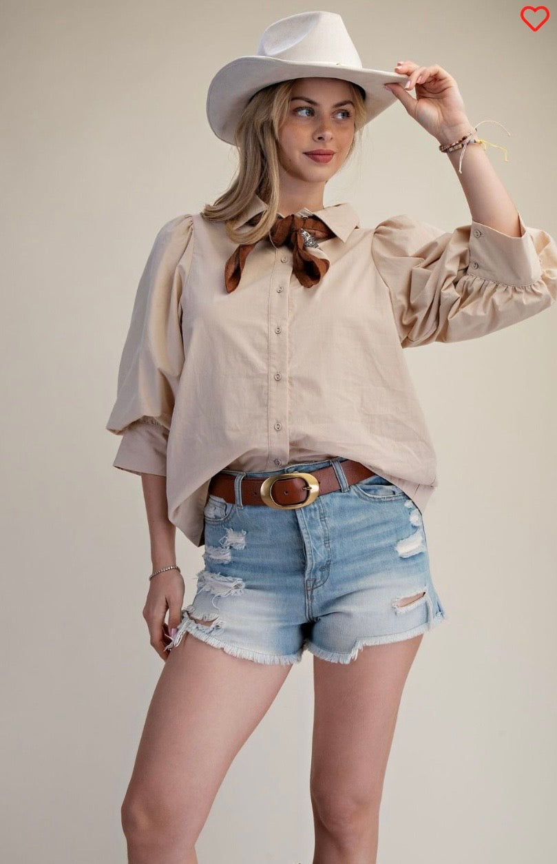 Cotton poplin blouse