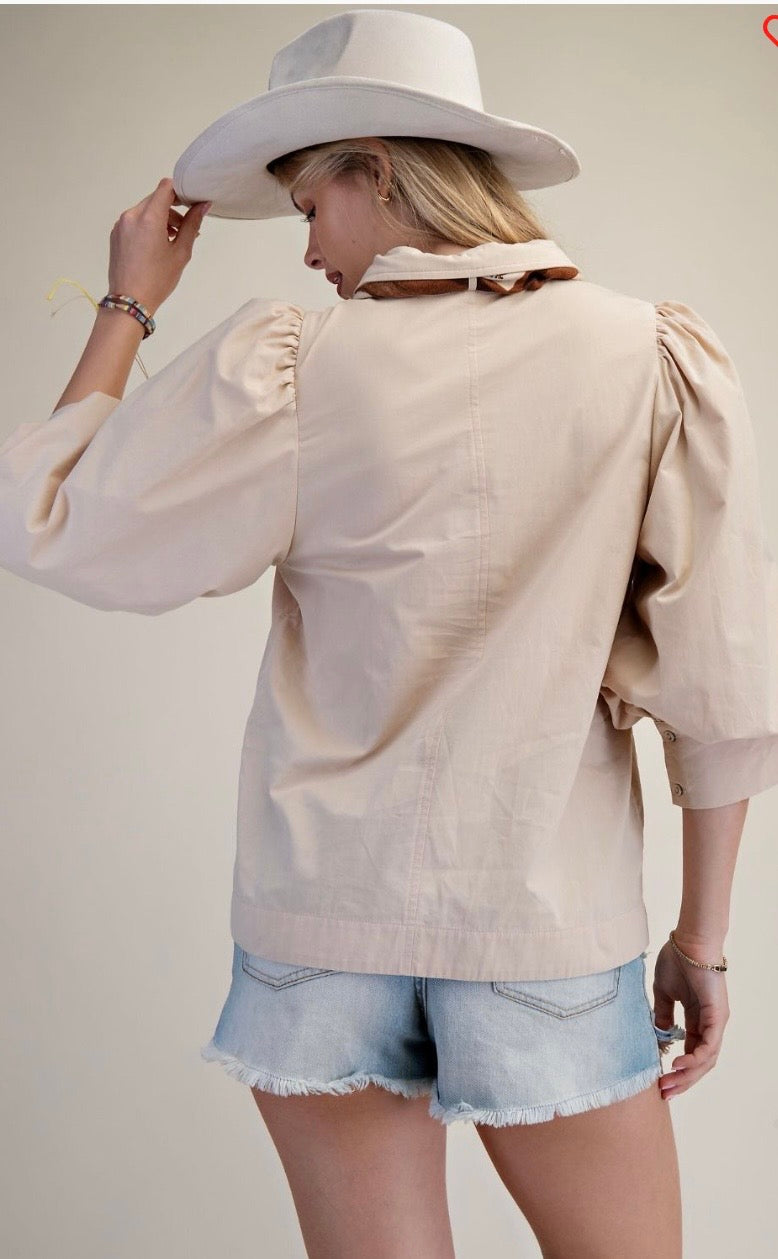 Cotton poplin blouse