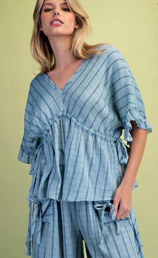 Wing sleeve cotton top