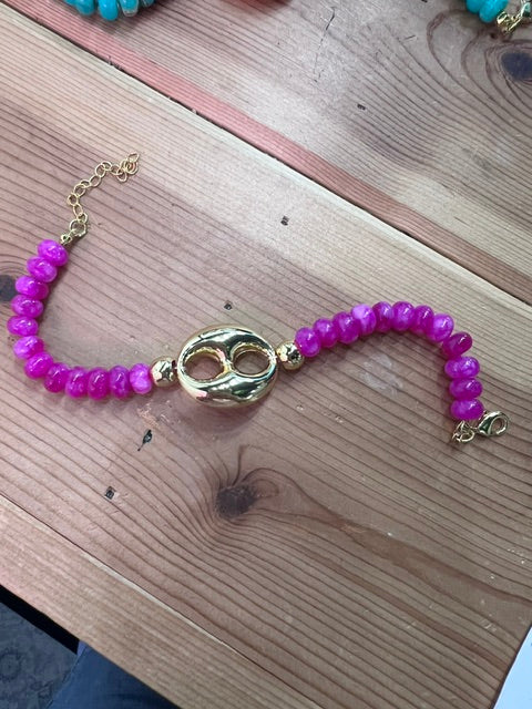 Colored stone bracelet