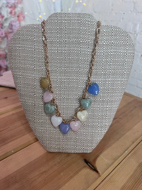Acrylic hearts on chain