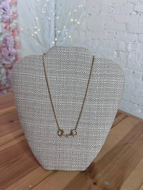 Small horsebit necklace gold