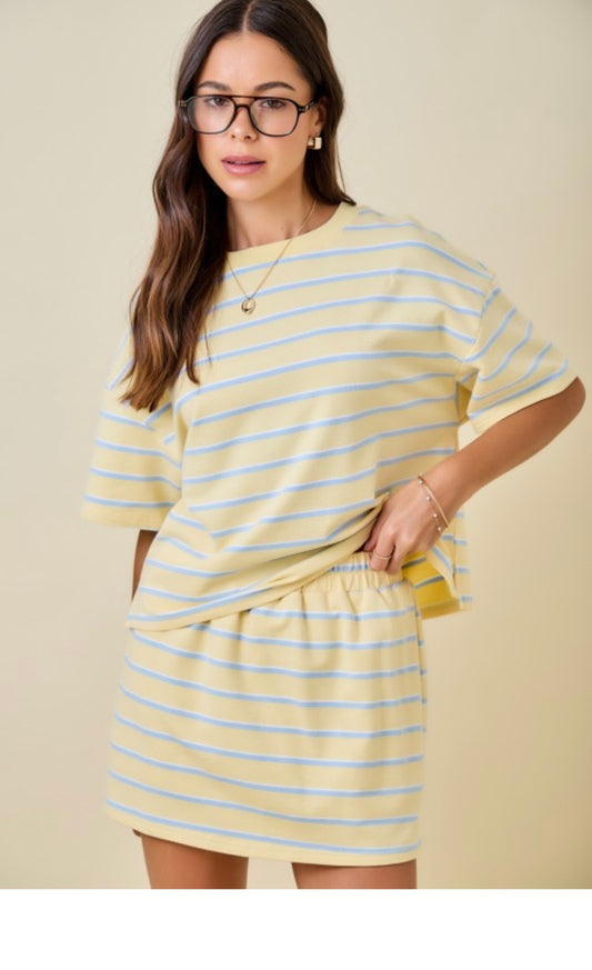 Striped boxy lounge top