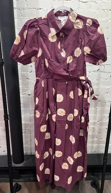 Brown floral dress
