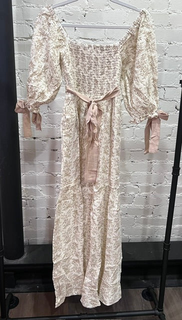 Floral print gauze Maxi