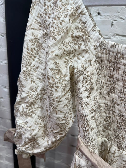 Floral print gauze Maxi