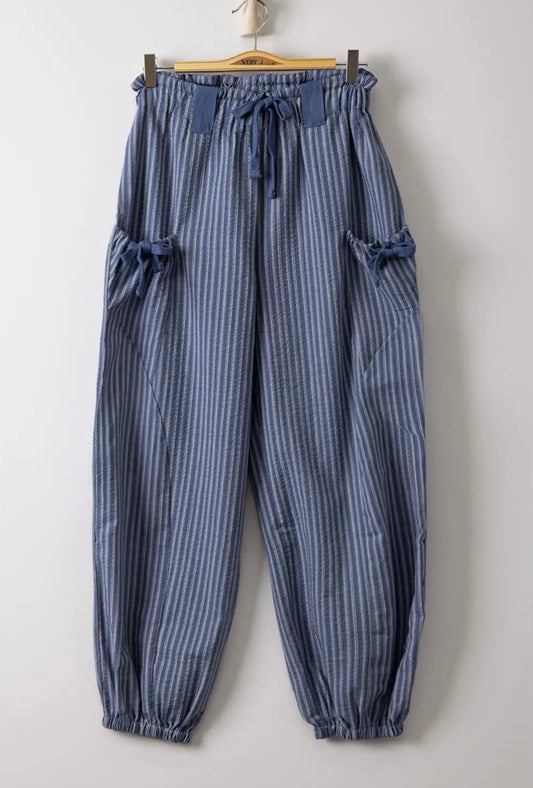 Pinstripe parachute pant