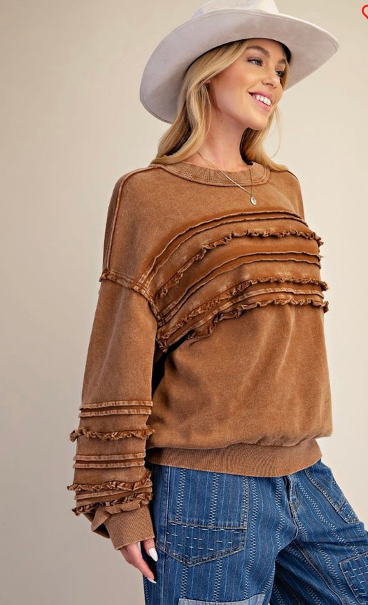 Washed terry knit tunic