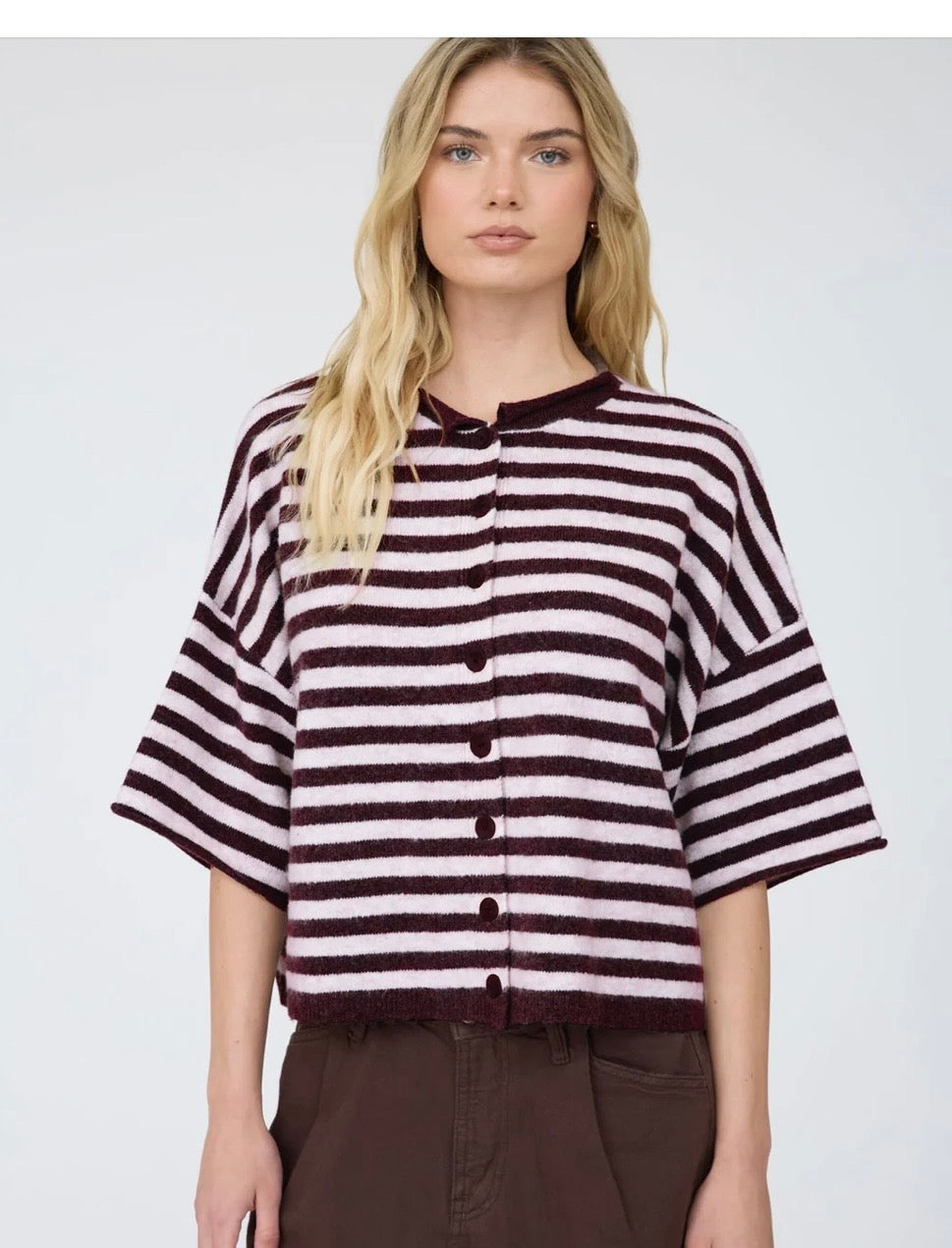 Button down cardigan, striped