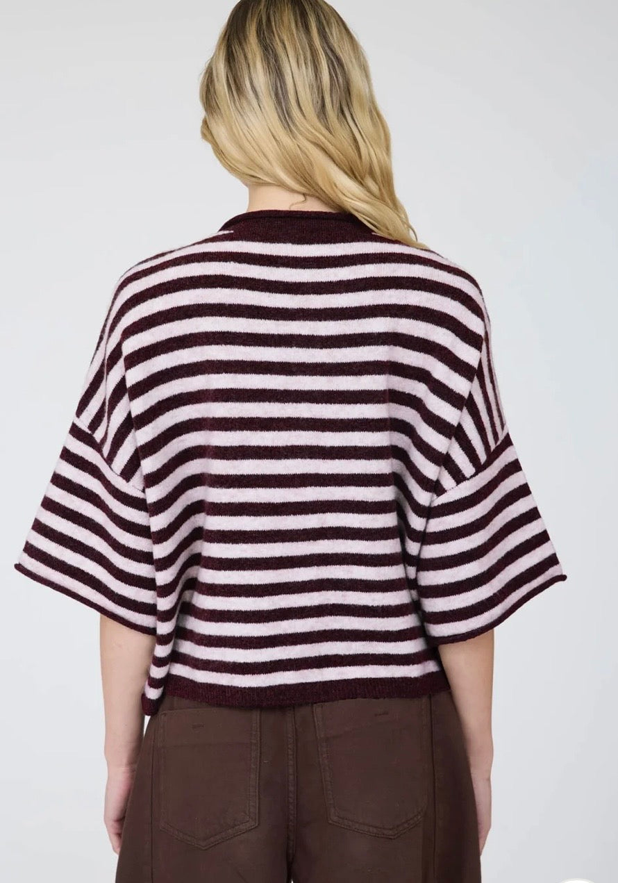 Button down cardigan, striped