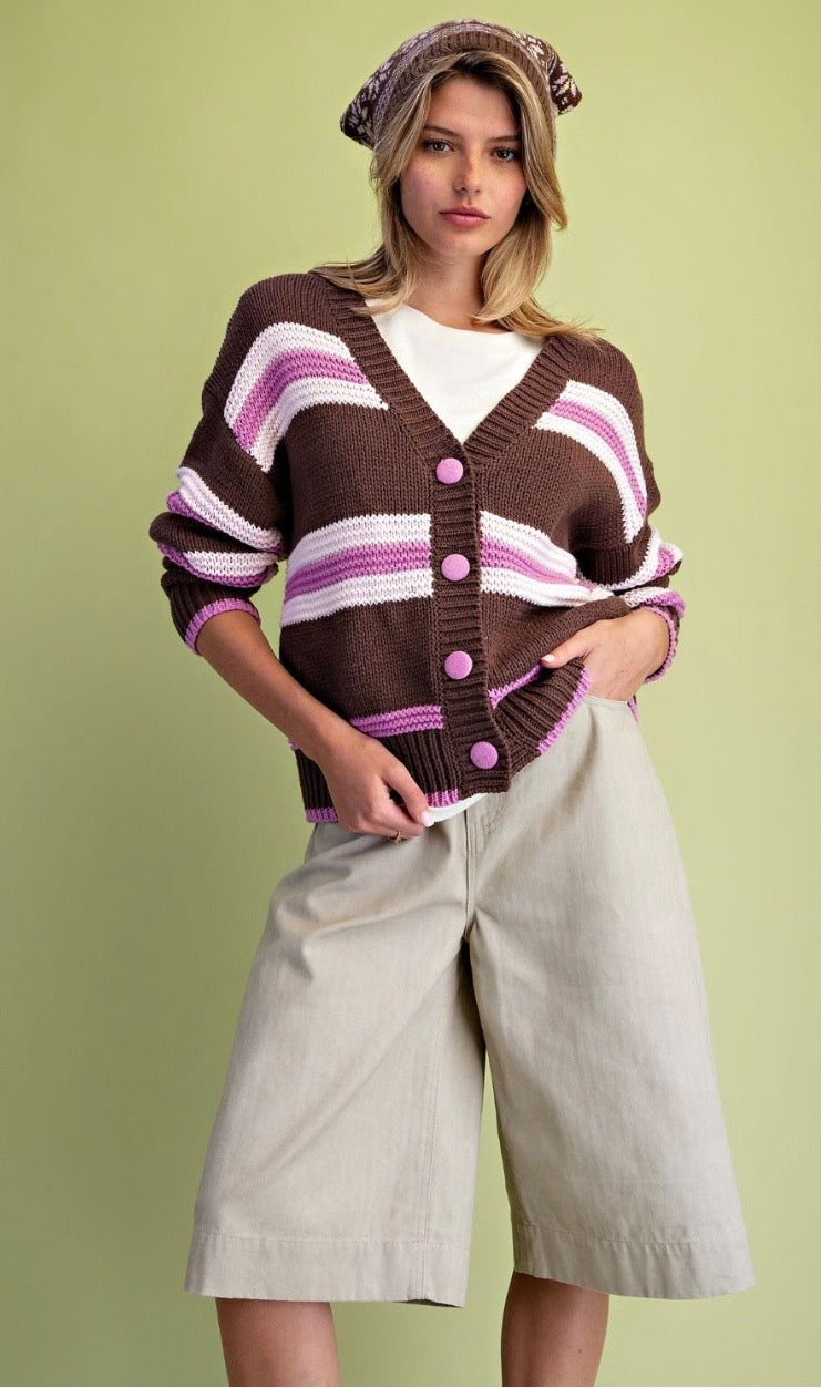 Color mix cardigan