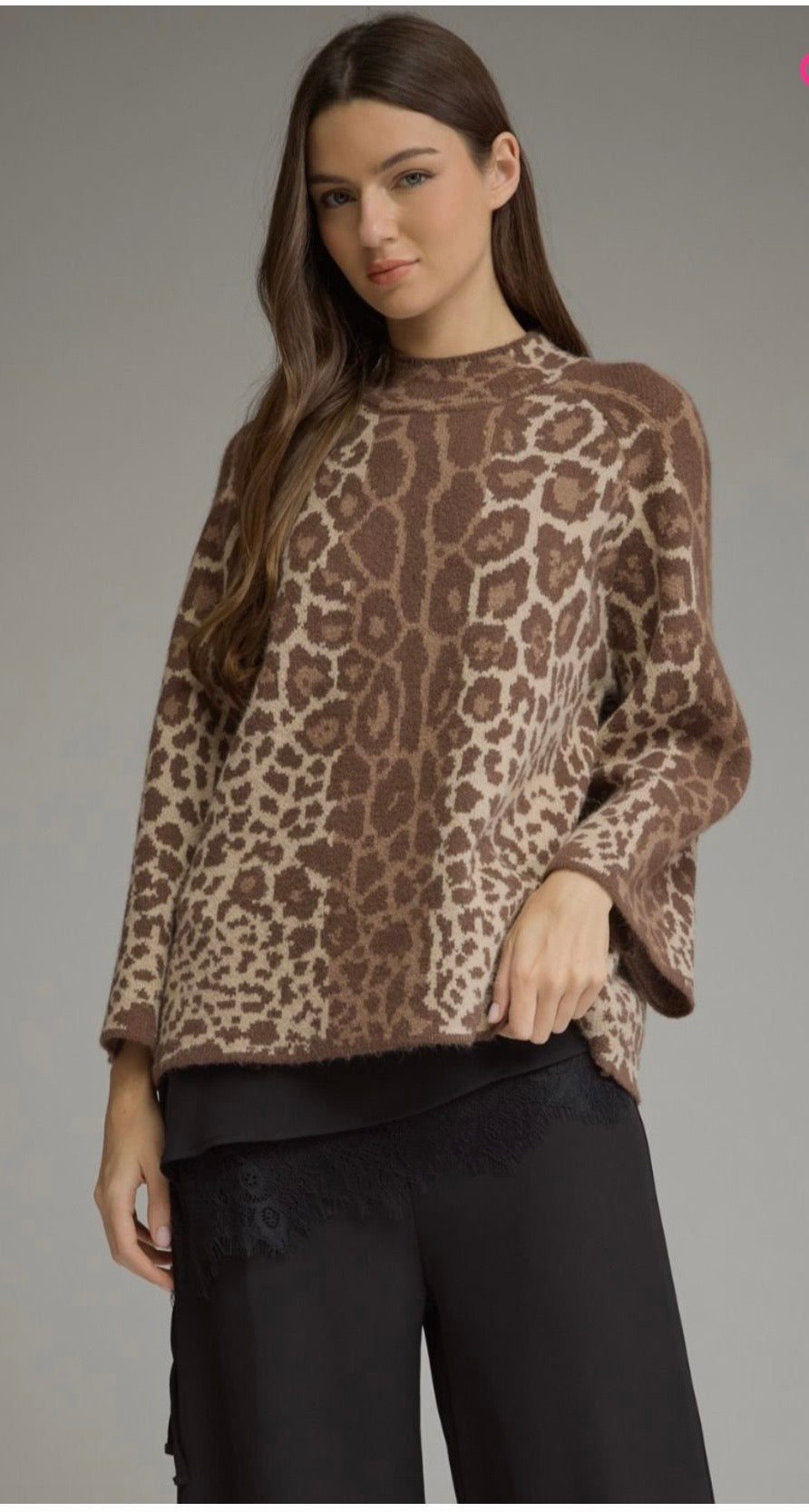 Animal print knit top