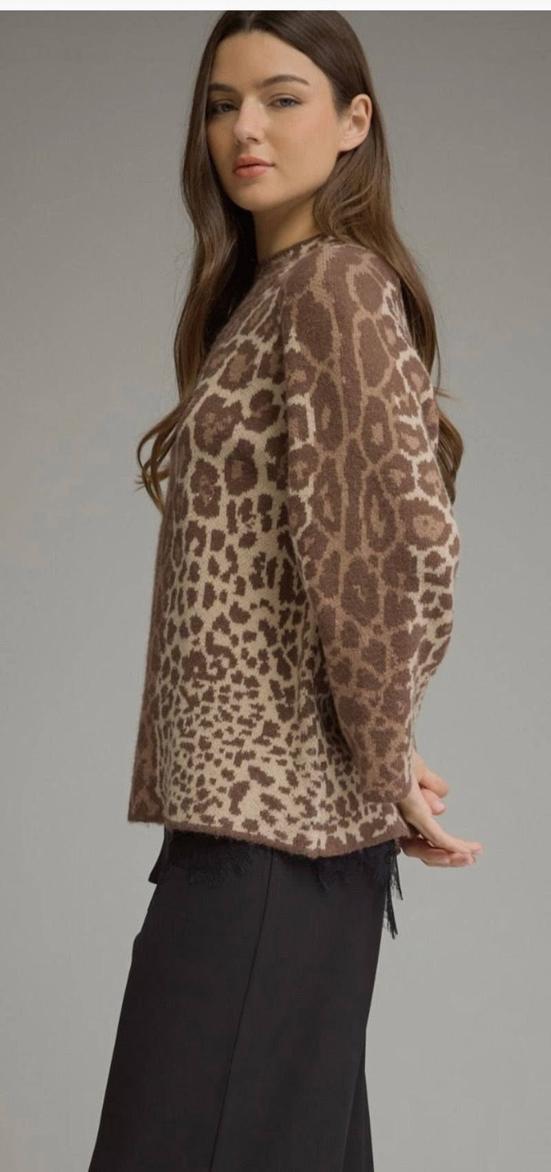 Animal print knit top