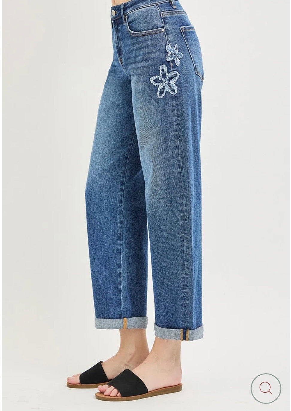 Barrel flower jeans