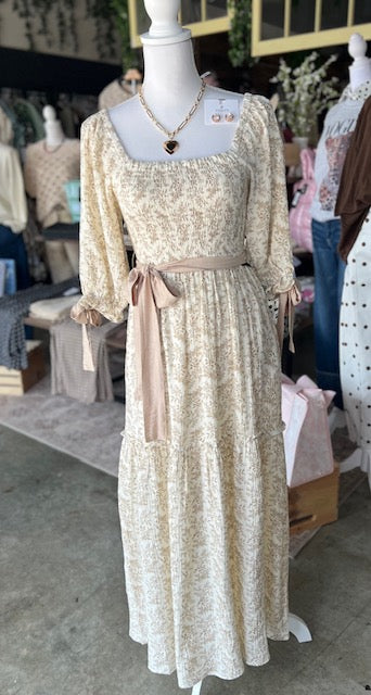Floral print gauze Maxi