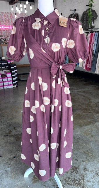Brown floral dress