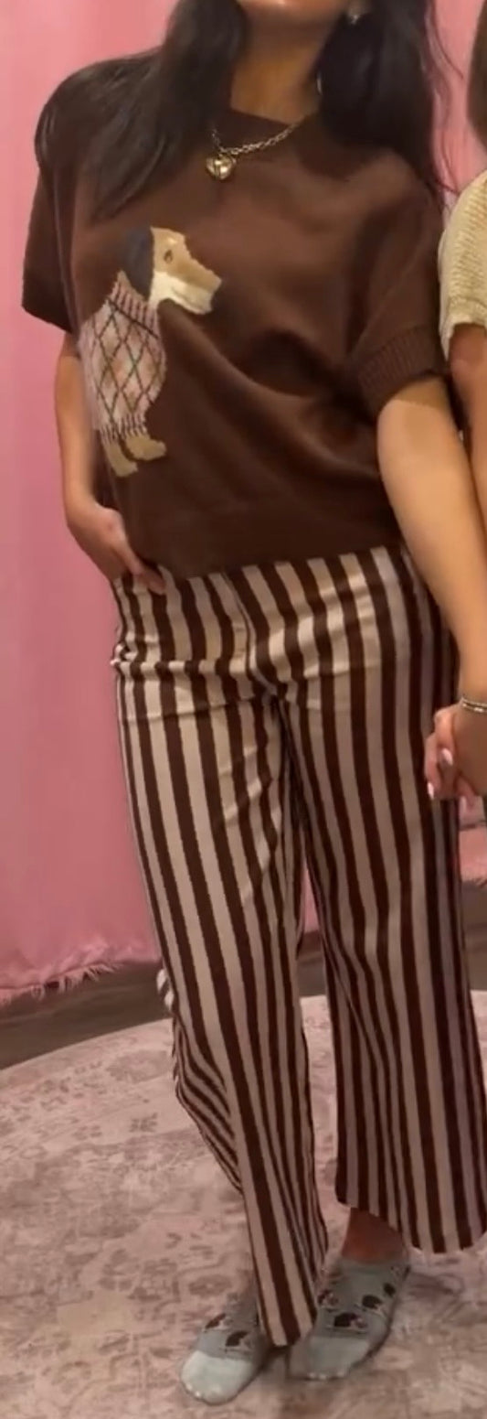 Brown/tan stripe pant
