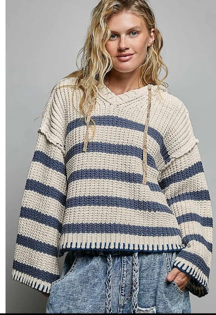 Chenille hooded sweater