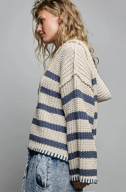 Chenille hooded sweater