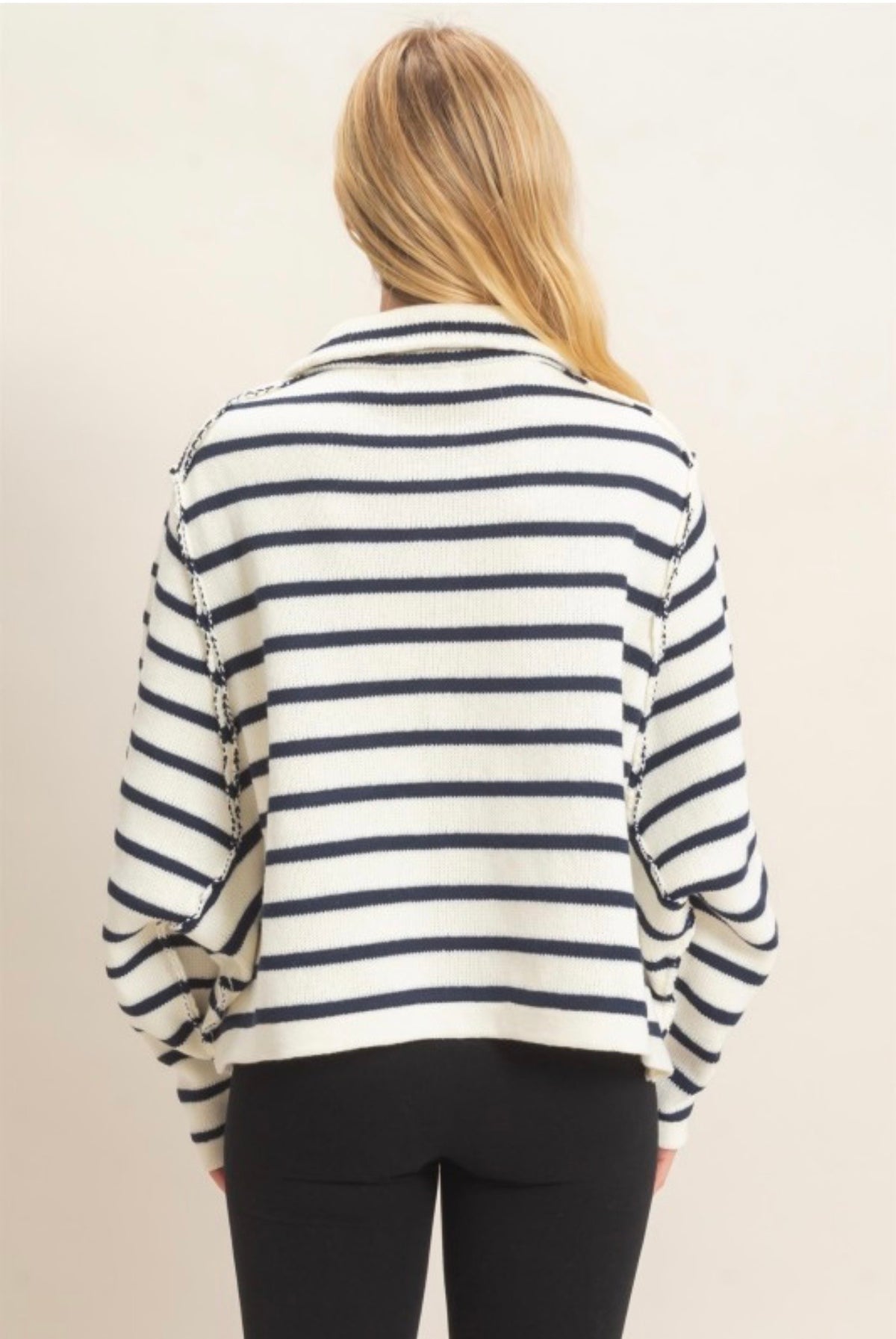 Striped button front cardigan