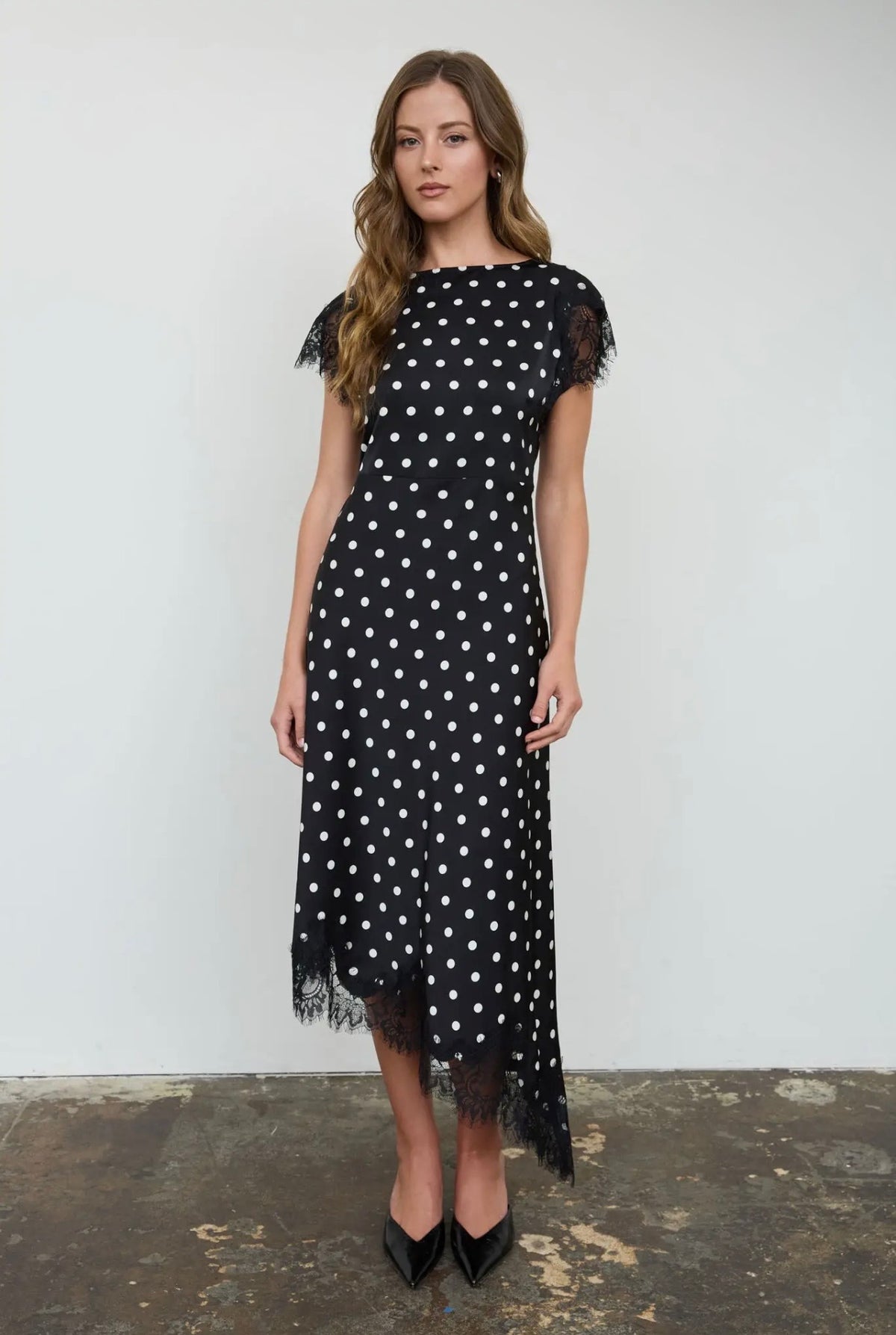 Polka dot midi dress