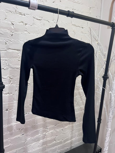 Ribbed mock neck bodycon top