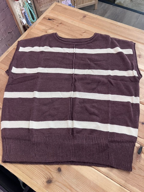 Brown/tan stripe sweater vest