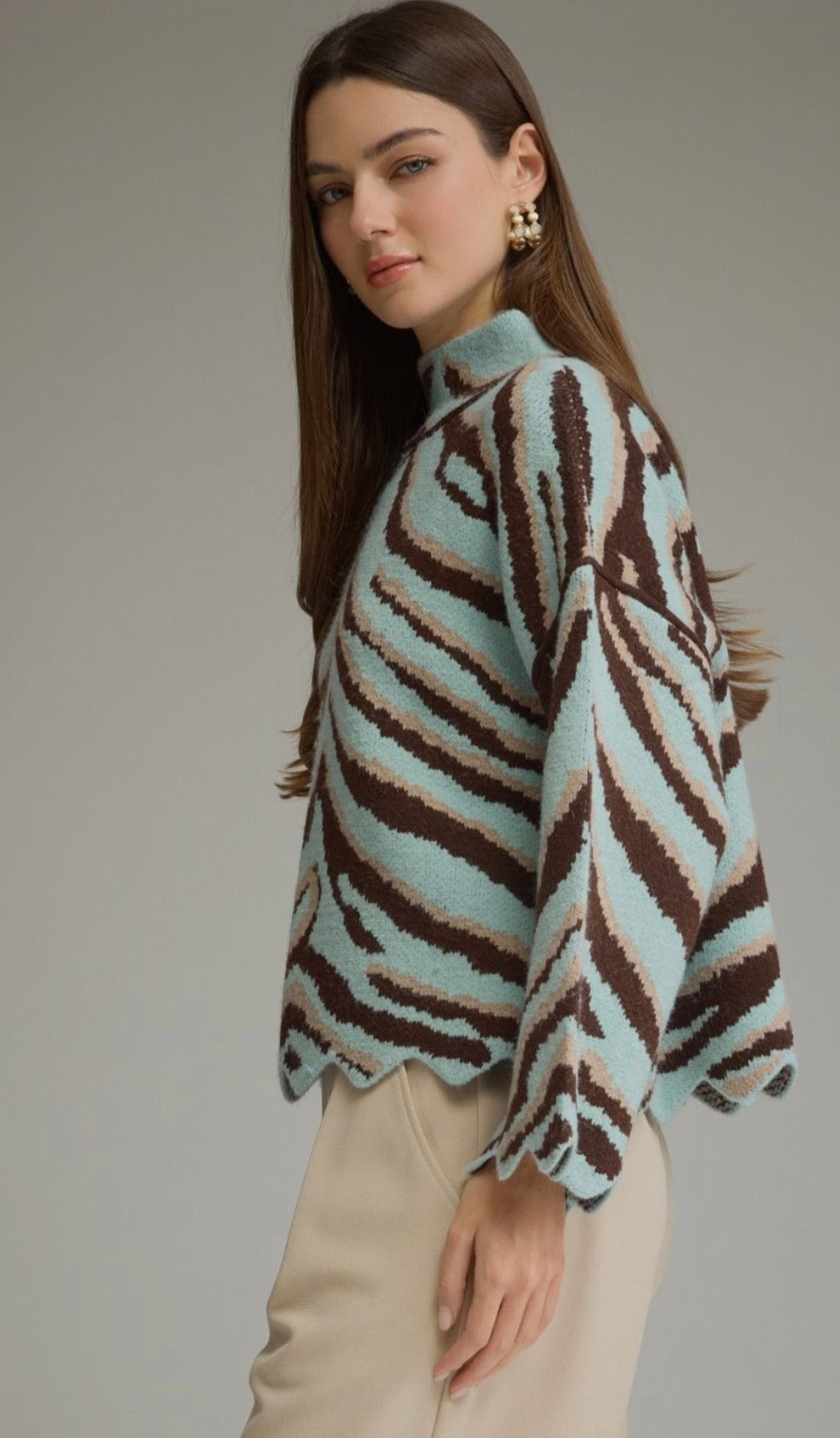 Animal print knit top