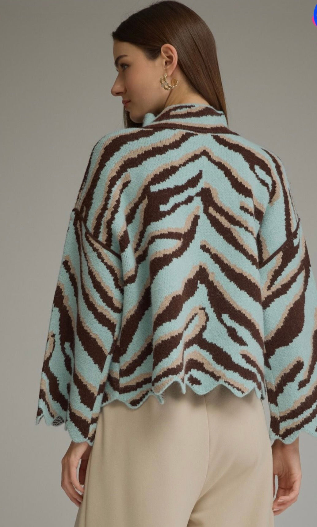 Animal print knit top