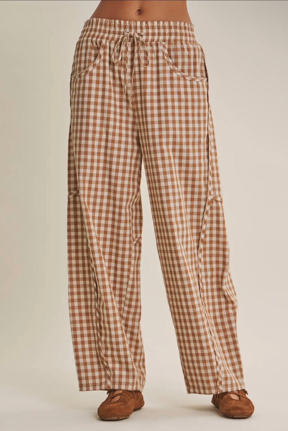 Easy day relaxed gingham cotton pants