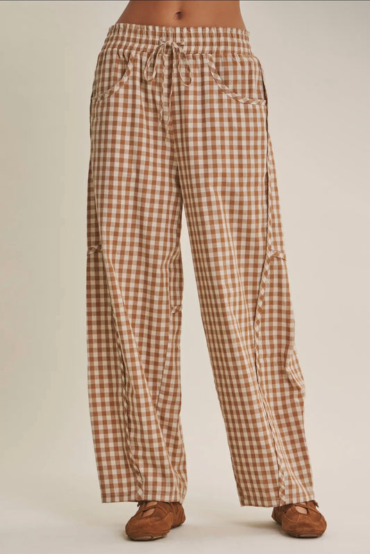 Easy day relaxed gingham cotton pants