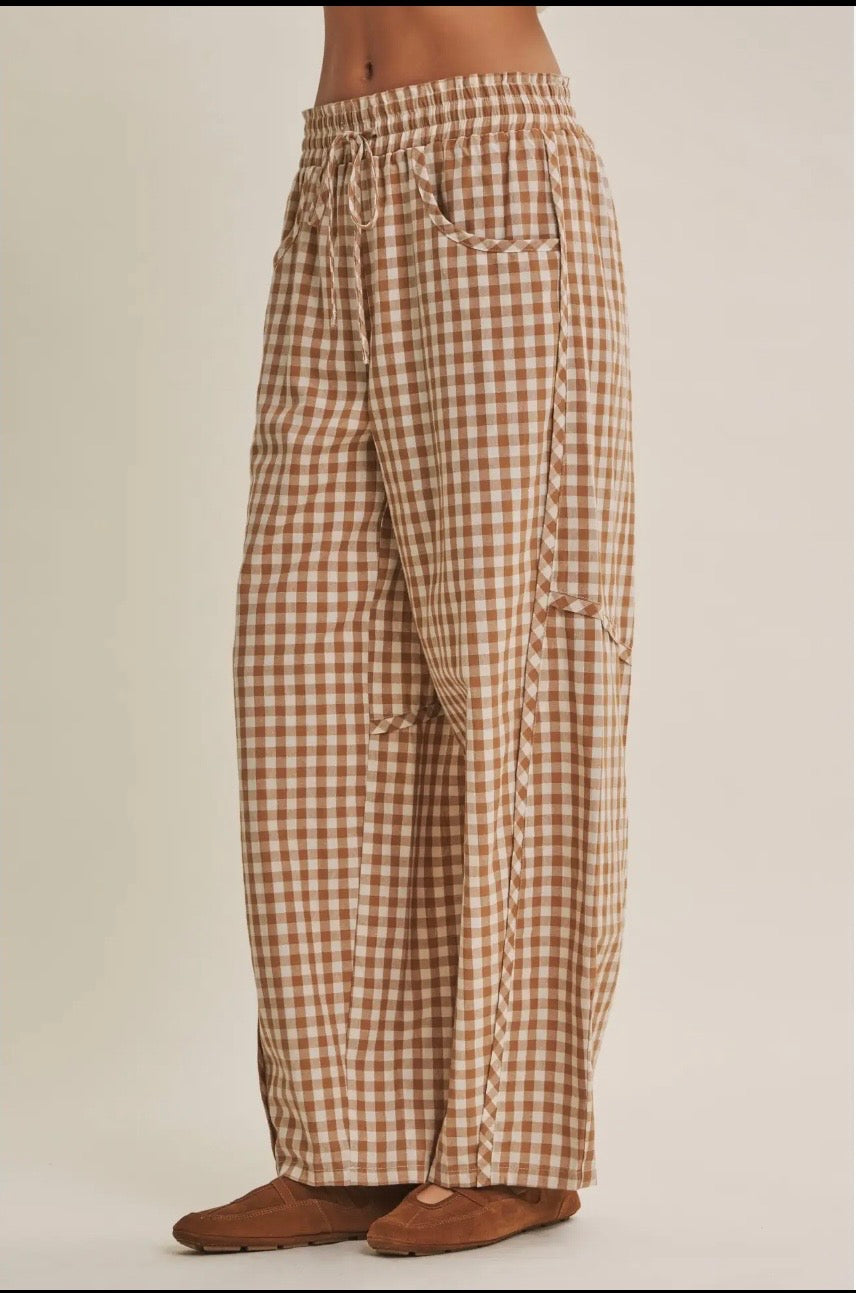 Easy day relaxed gingham cotton pants
