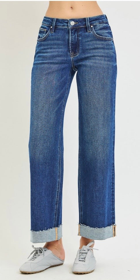 Peyton Mid rise straight ankle cuff