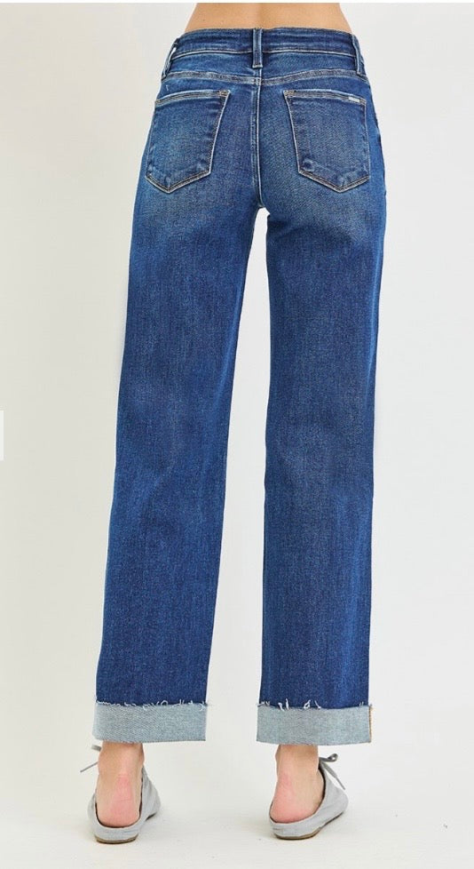 Peyton Mid rise straight ankle cuff