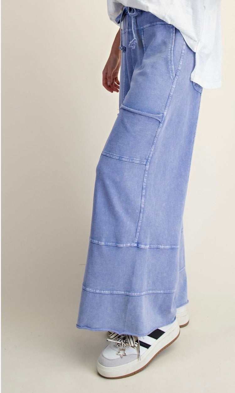 Easel Mineral washed terry knit pants