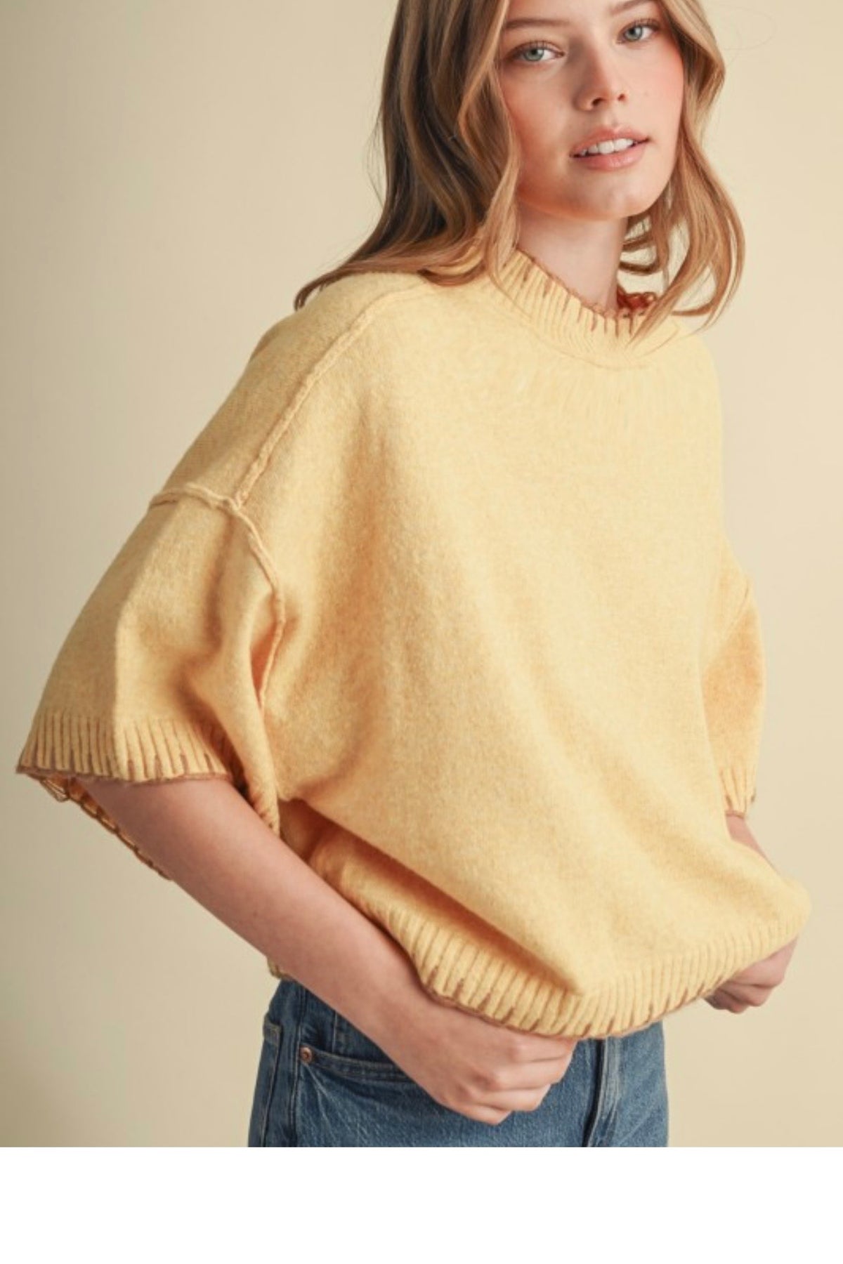 Contrast blanket stitch sweater