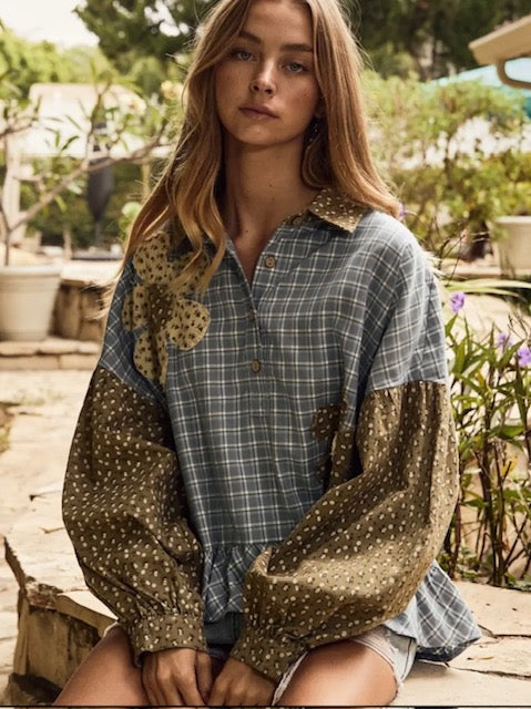 Plaid button up shirt