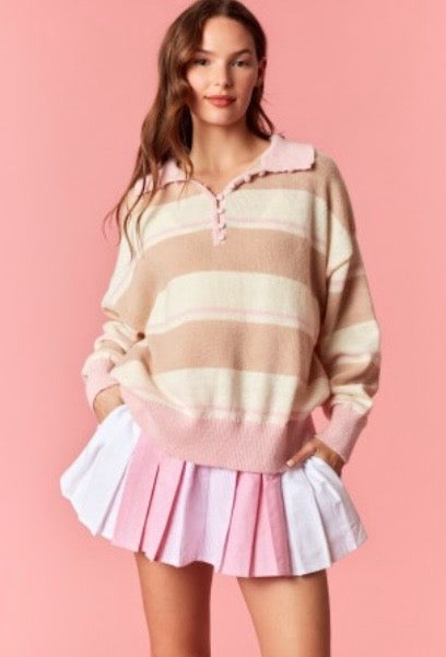 Tan/Lt pink sweater