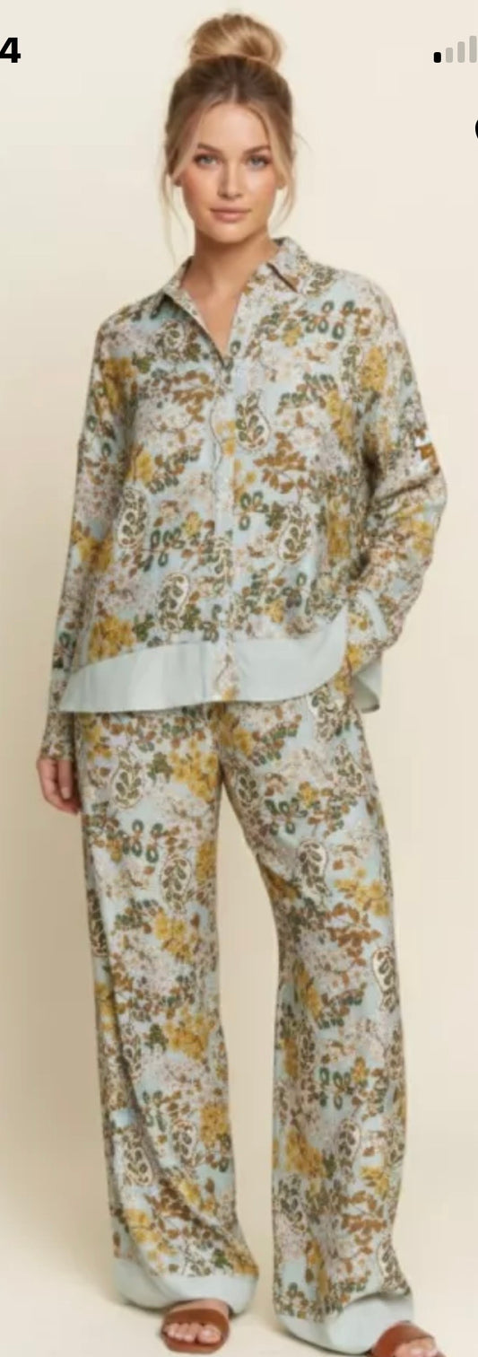 Floral pattern pant set