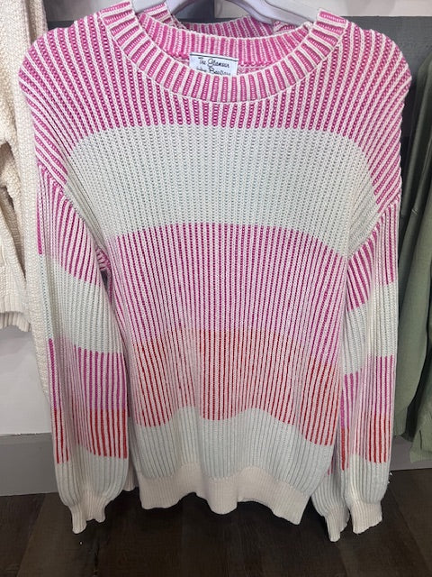Pink/red corded sweater