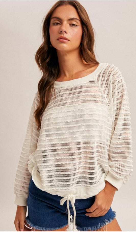 Round neck white top