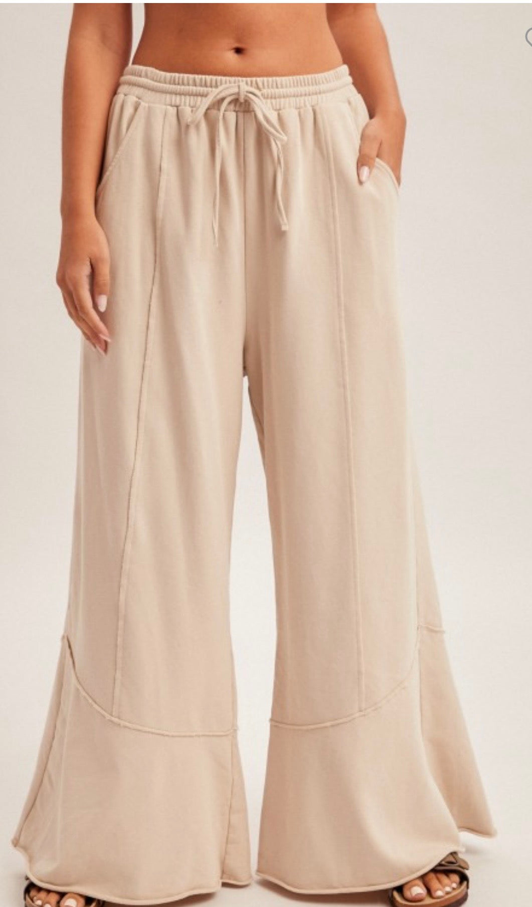 Ruffle bottom terry pants