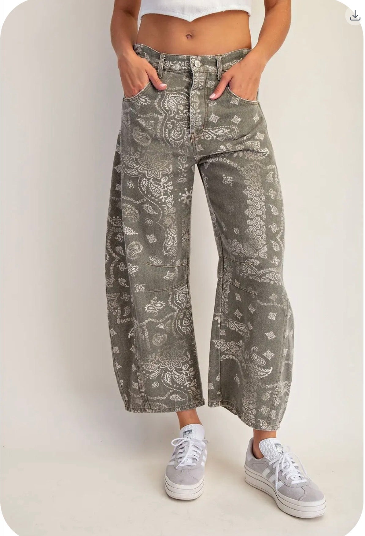 Paisley denim pants