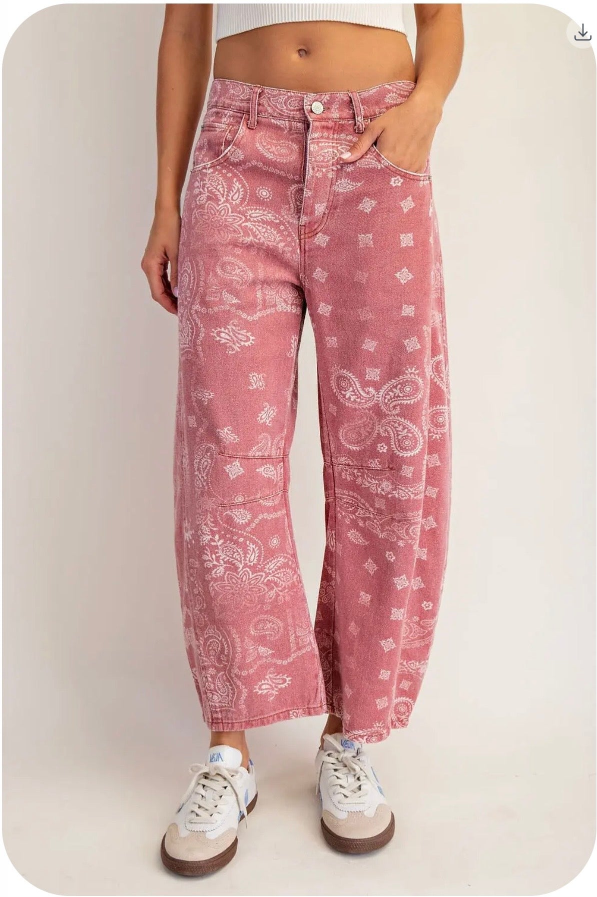 Paisley denim pants