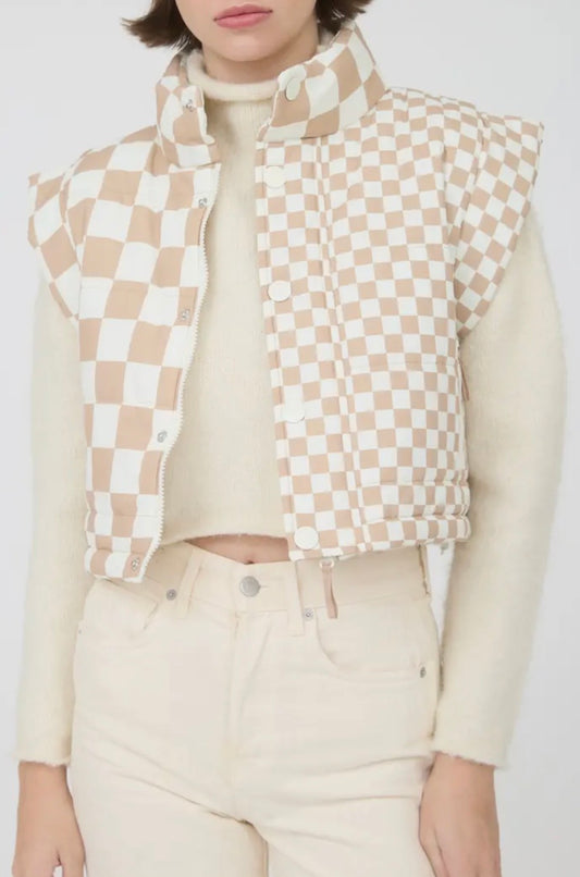 Tan checkered vest