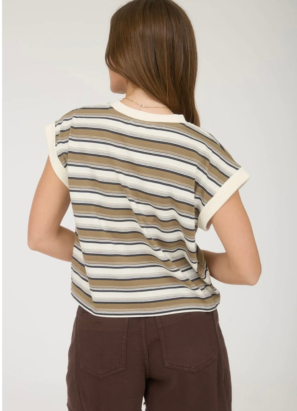 Stripe sleeveless top